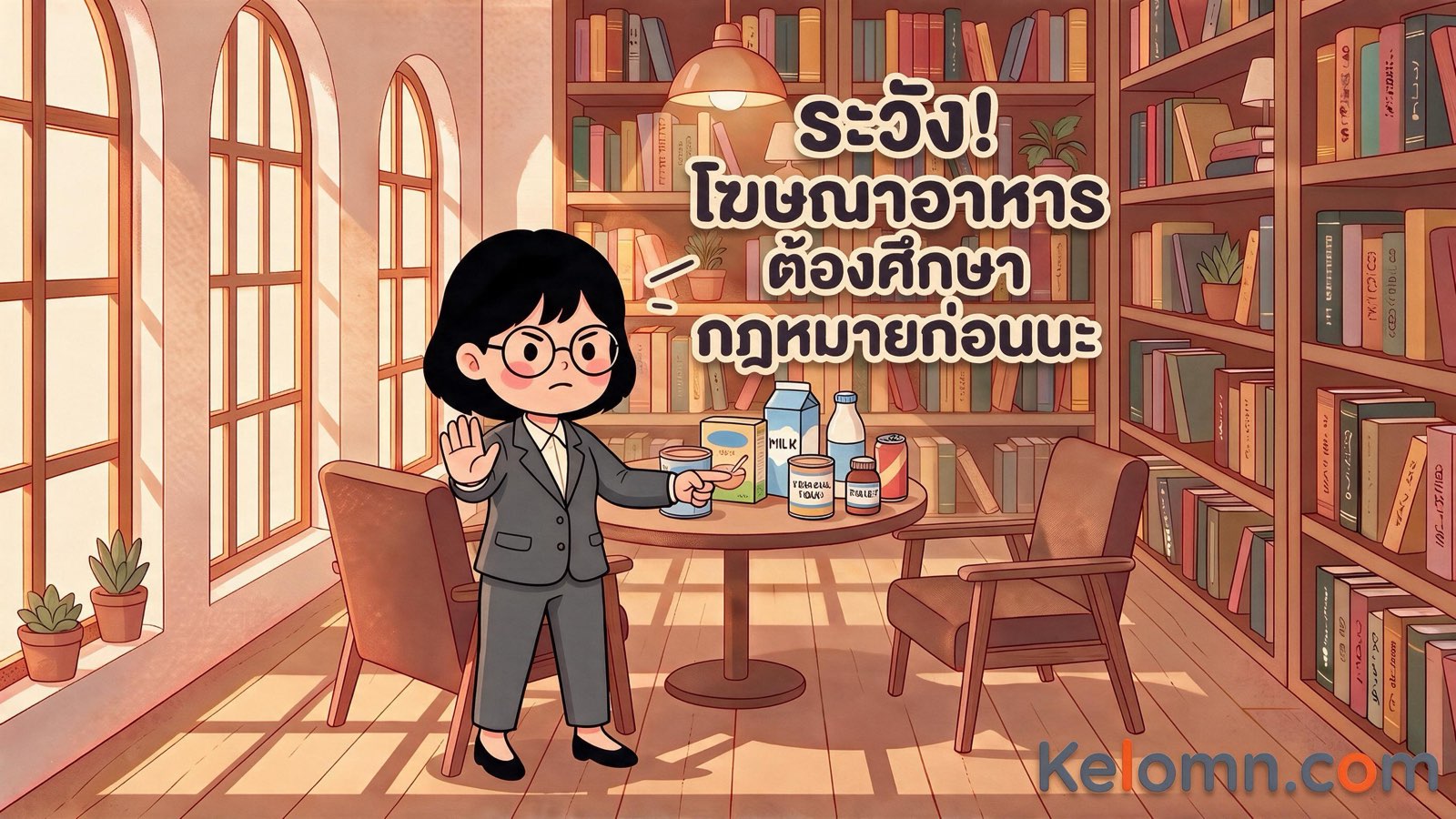น้องแว่นยกมือเตือนให้ศึกษากฎหมายก่อนโฆษณาอาหาร ในร้านกาแฟ Kelomn