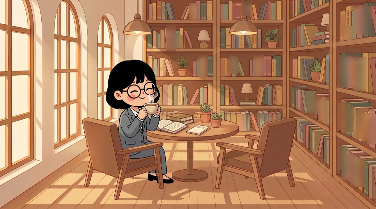 น้องแว่นนั่งจิบกาแฟอ่านหนังสือกฎหมายบริษัทในคาเฟ่ Kelomn